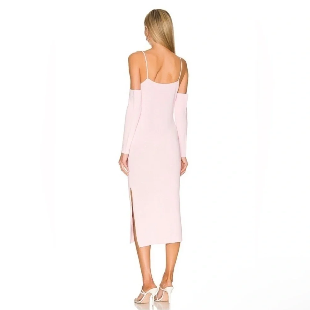 NWOT BARDOT Stella Knit Dress Sorbet Pink Xs Midi - Picture 3 of 8